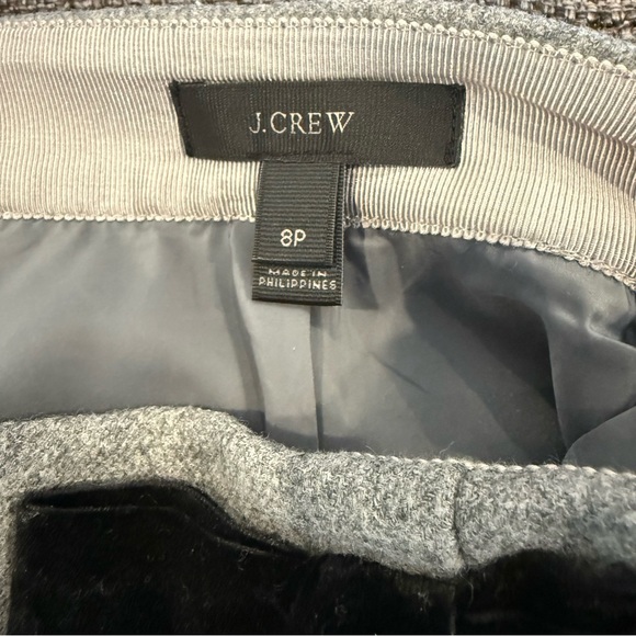 J Crew Gray Wool Black Velvet Bow Pencil Skirt - Picture 4 of 5